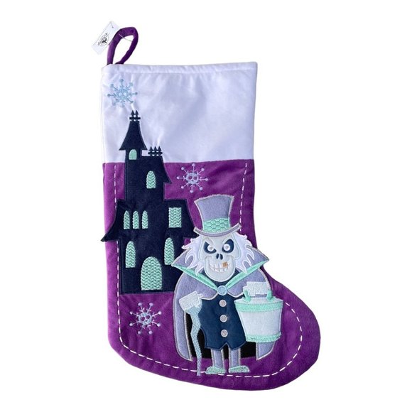 Disney Parks Haunted Mansion Hatbox Ghost Holiday Christmas Stocking - Picture 2 of 5
